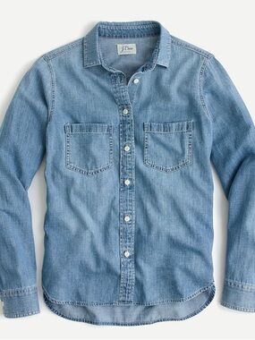 J. Crew Light Blue Denim Button-Front Shirt